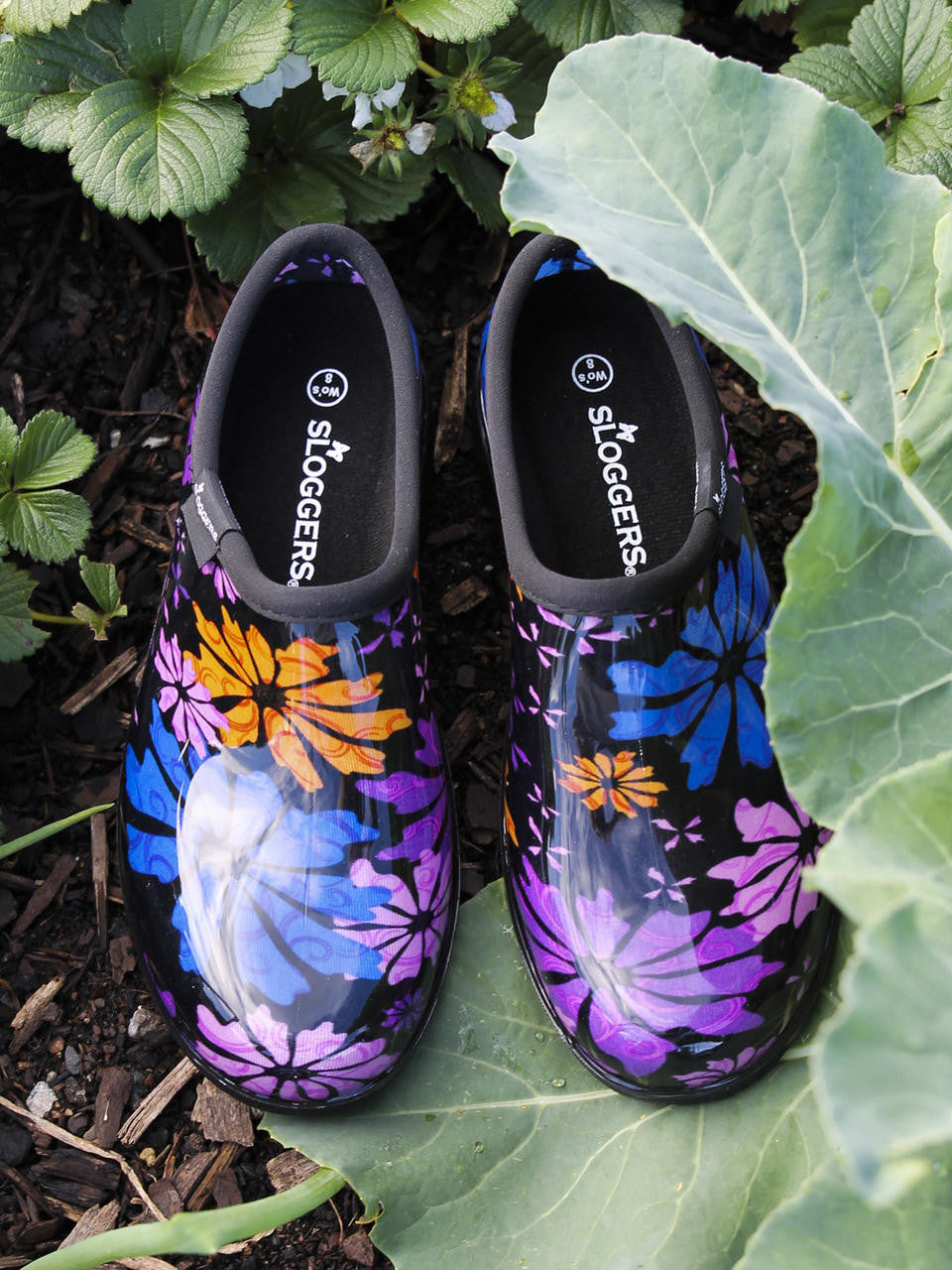 Sloggers Women's Flower Power Rain Shoes showing colourful floral print and waterproof design — Bugg
