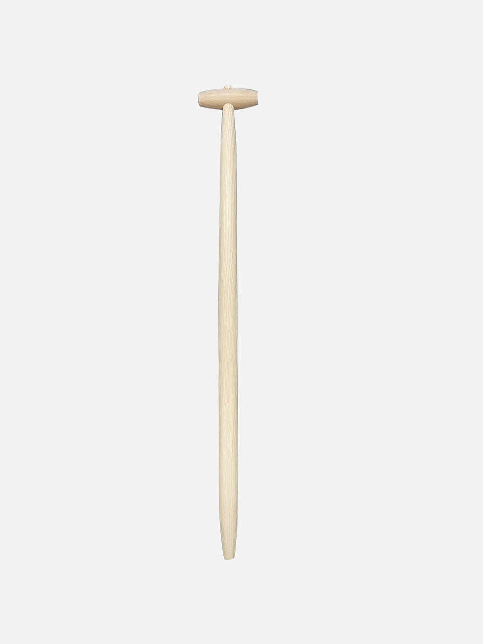 Sneeboer replacement ash T-handle, 90cm long, designed for garden tools, with a sturdy wooden grip and metal attachment point.
