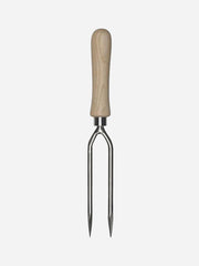 Sneeboer 2-Tine Weeding Fork with wooden handle for removing weeds from garden beds — Bugg