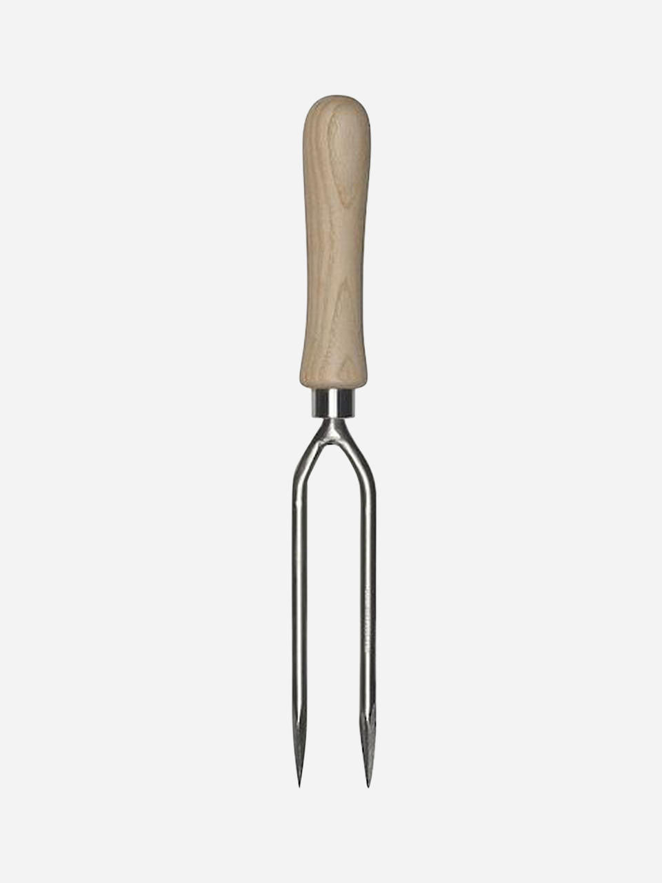 Sneeboer 2-Tine Weeding Fork with wooden handle for removing weeds from garden beds — Bugg