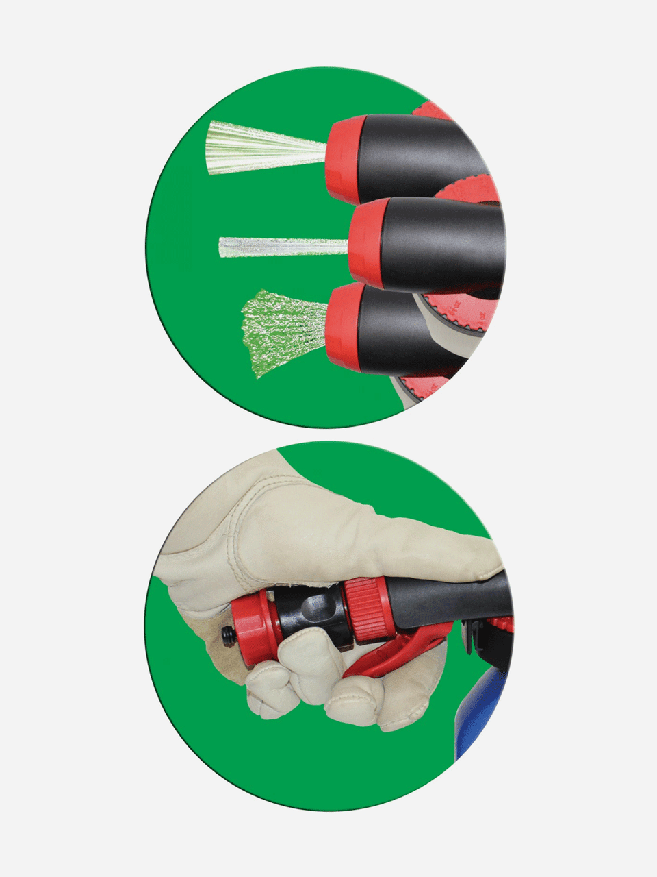 Solo Hose-end Sprayer 405 HE in use, attached to garden hose for applying liquids evenly to plants.