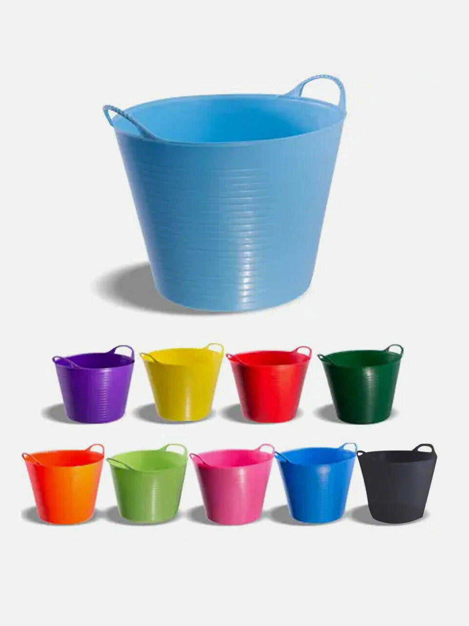 Orange 38-litre Tubtrug from Red Gorilla, flexible plastic garden and storage tub with sturdy handles.