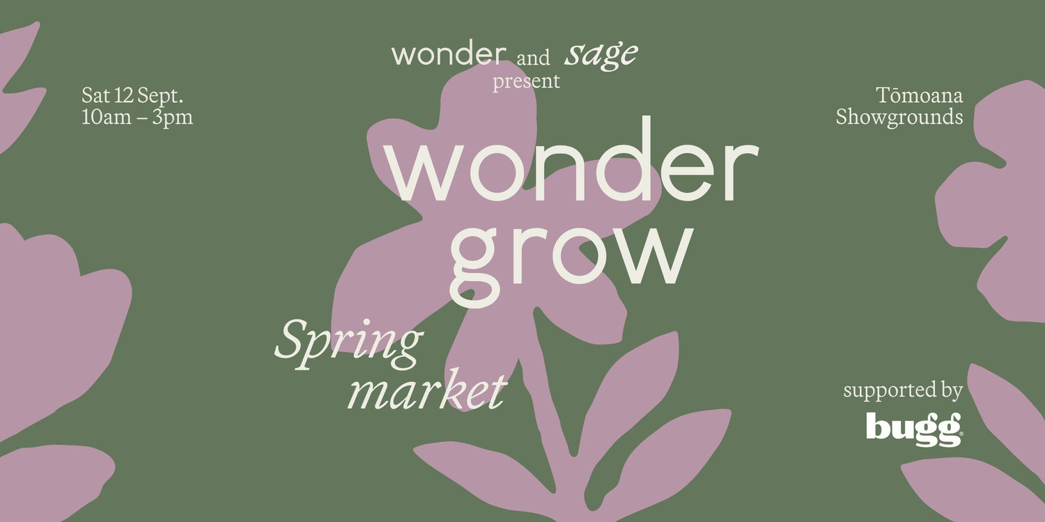 Wonder Grow spring market, Saturday 12 September, 10am to 3pm, Tomoana Showgrounds, supported by bugg