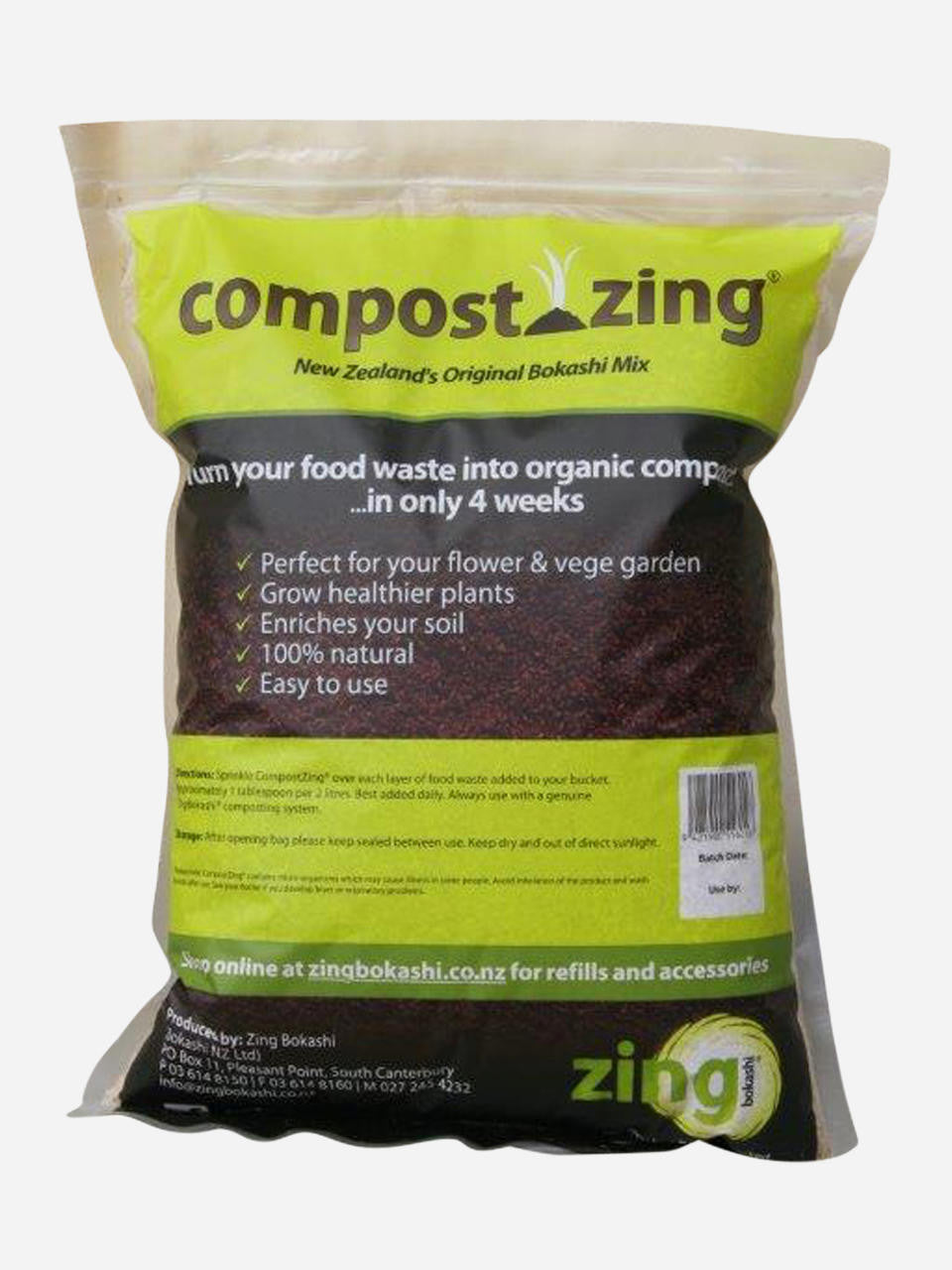 ZingBokashi Bokashi Compost Zing 1kg bag for activating bokashi bins and fermenting food waste — Bugg